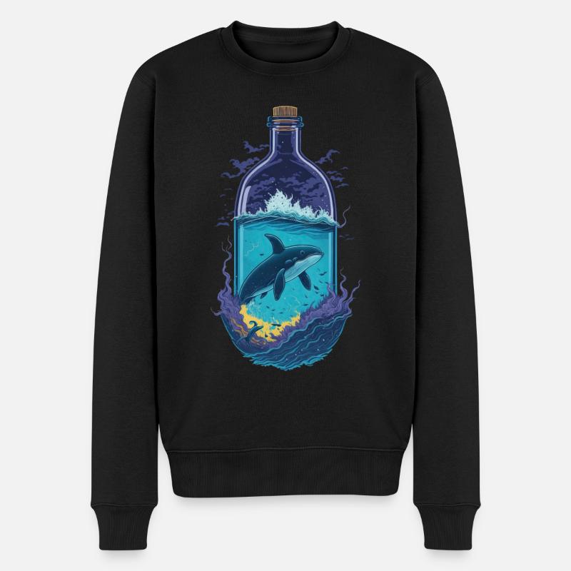 Dolphin - Men's Premium Organic Jumper - black