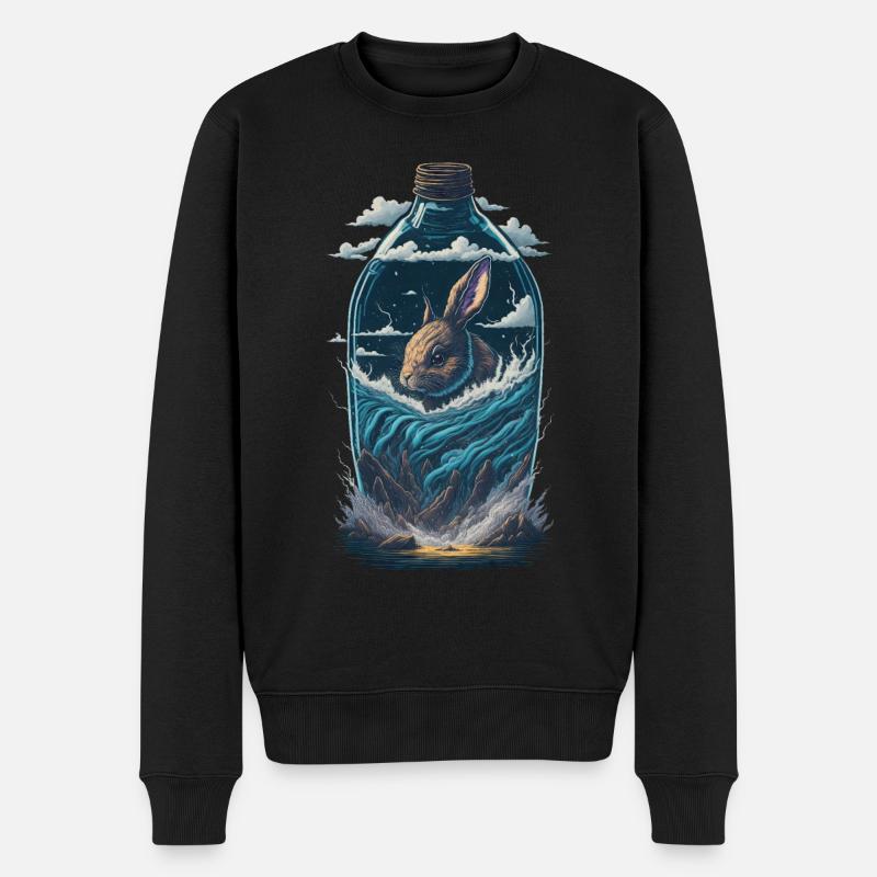 Bouteille de lapin - Pull Premium bio Homme - noir
