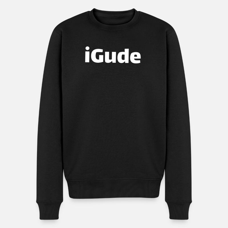 iGude - Männer Premium Bio Pullover - Schwarz