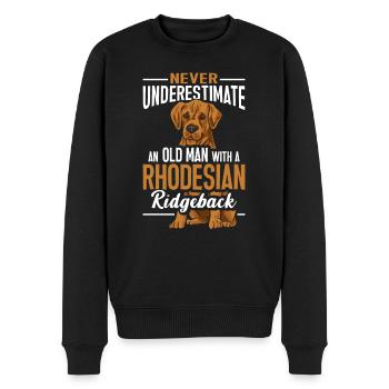 Rhodesian Ridgeback Hund - Männer Premium Bio Pullover - Schwarz - Vorne - Nico (187cm)