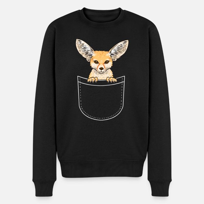 Fennek Fuchs Fennec Fox Wüstenfuchs - Männer Premium Bio Pullover - Schwarz