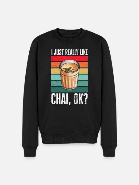 Chai Tea Masala Chai - Men's Premium Organic Jumper - black