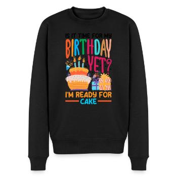 Ready for Cake Celebration - Männer Premium Bio Pullover - Schwarz - Vorne - Nico (187cm)