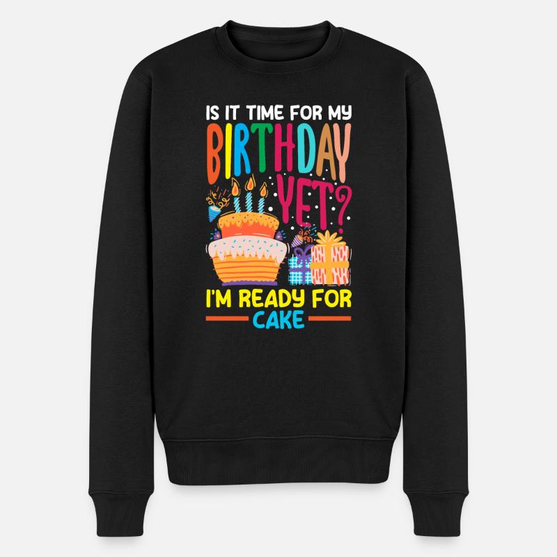 Ready for Cake Celebration - Männer Premium Bio Pullover - Schwarz