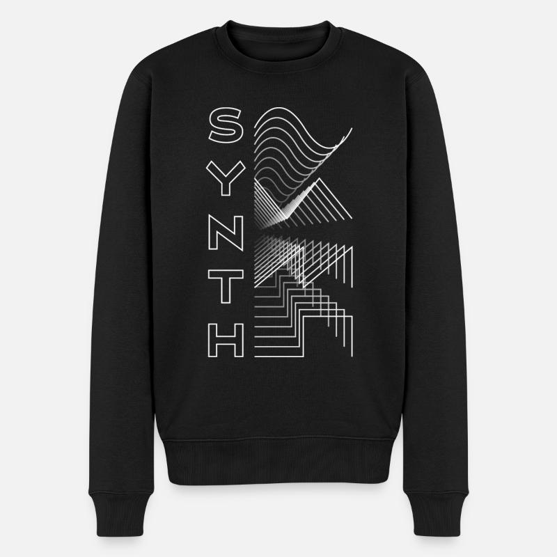Synth Waveform Audio Analog Design Modular Gift - Männer Premium Bio Pullover - Schwarz