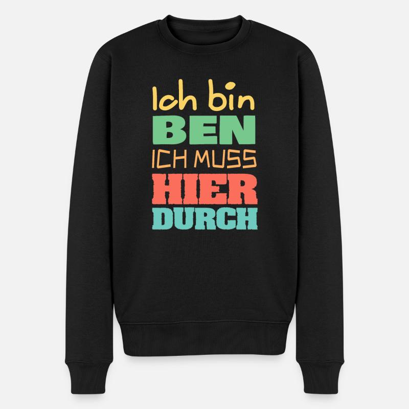 Ben - Männer Premium Bio Pullover - Schwarz