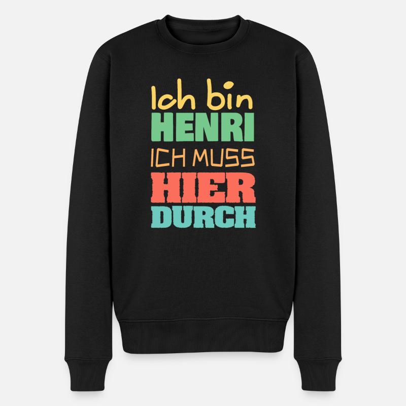 Henri - Männer Premium Bio Pullover - Schwarz