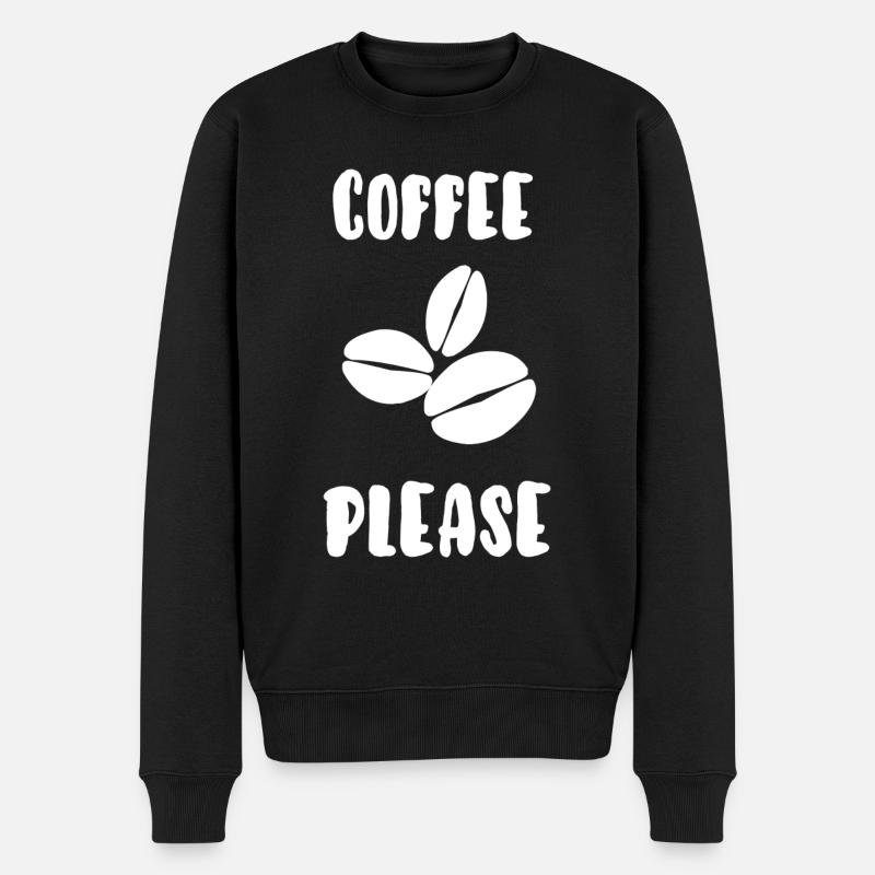 Coffee please - Pull Premium bio Homme - noir