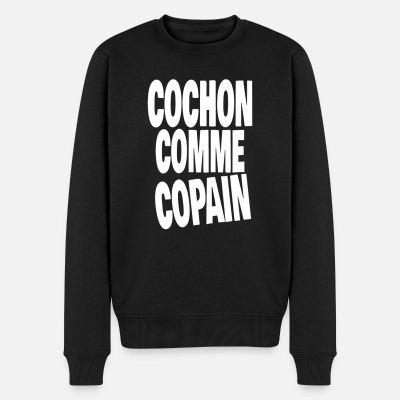 cochon comme copain - Pull Premium bio Homme - noir