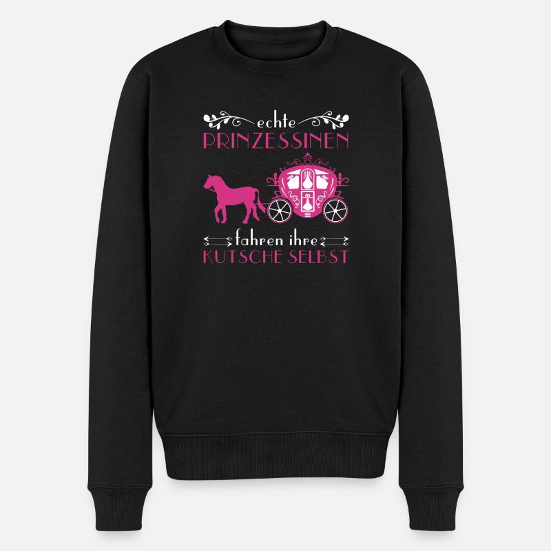 Echte Prinzessin Kutsche Kutscherin Geschenk - Männer Premium Bio Pullover - Schwarz