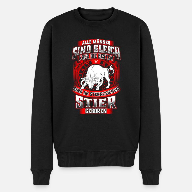 Stier Sternzeichen Geburtstag Geburt - Männer Premium Bio Pullover - Schwarz