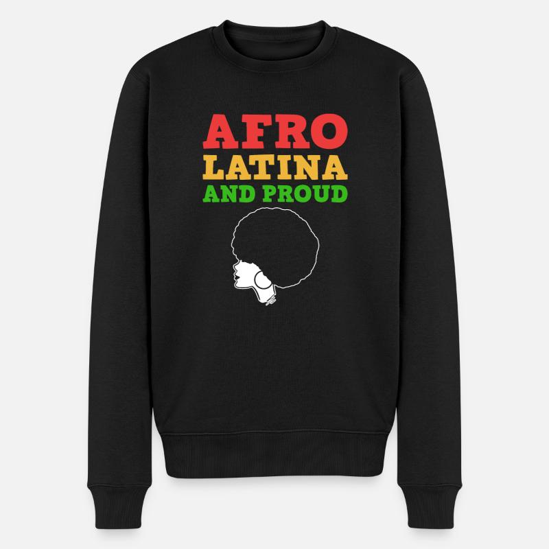 Afro Latina - Männer Premium Bio Pullover - Schwarz
