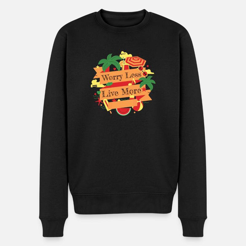 Moins vous inquiéter - Pull Premium bio Homme - noir