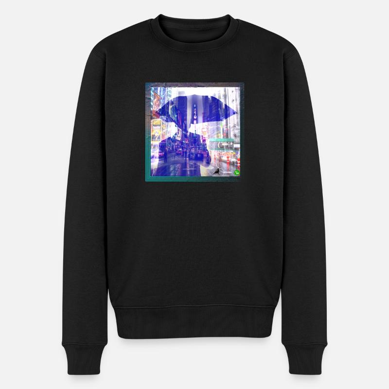 optische Täuschungen - Männer Premium Bio Pullover - Schwarz