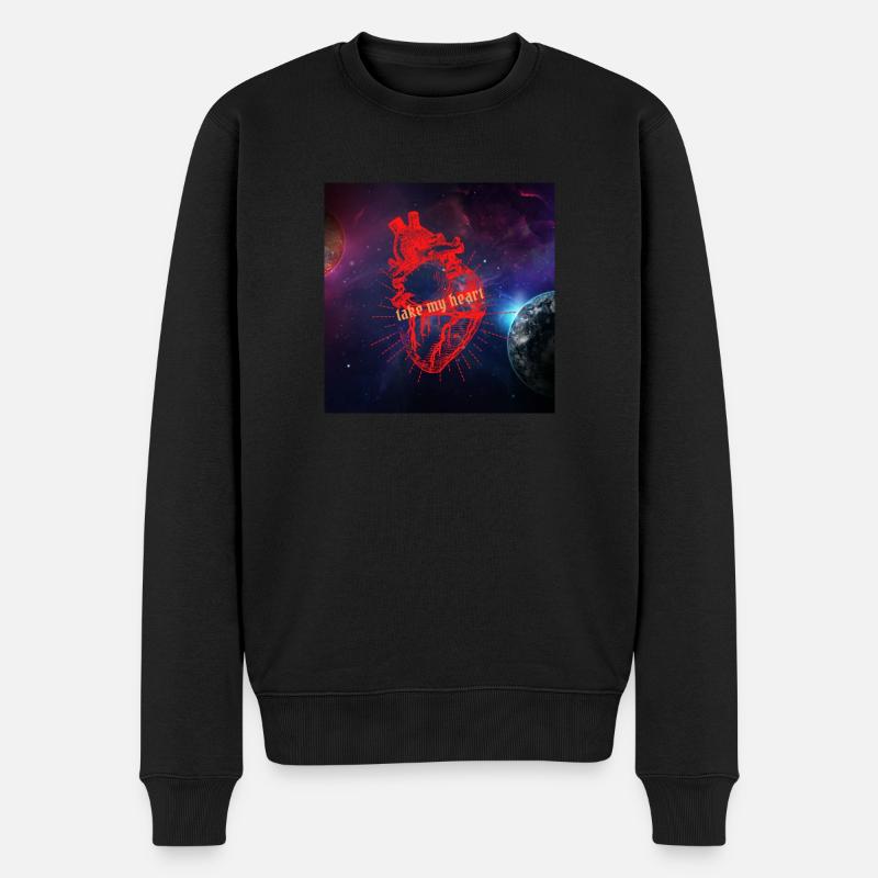 Heart Illustration - Männer Premium Bio Pullover - Schwarz
