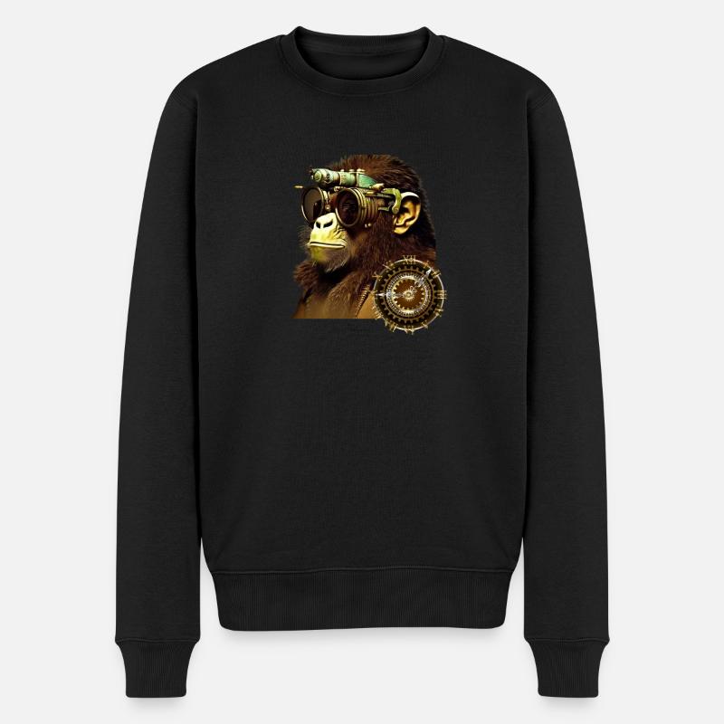 Zeitreisender - Männer Premium Bio Pullover - Schwarz