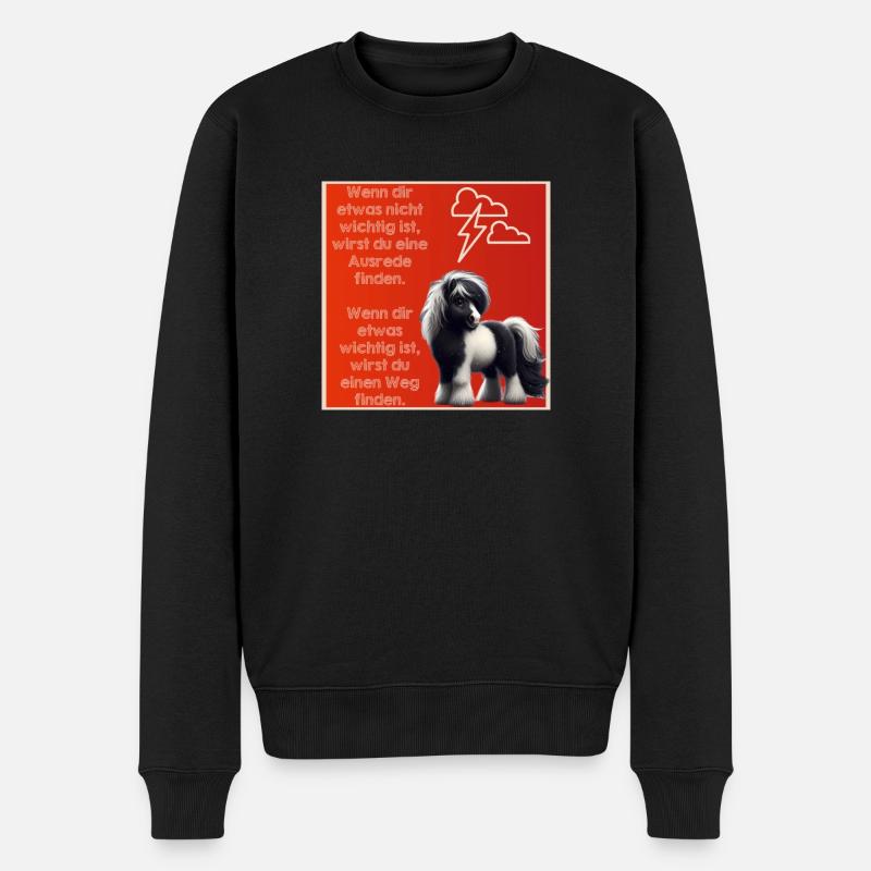 Donner Motto-Shirt - Männer Premium Bio Pullover - Schwarz