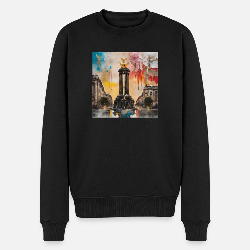 Siegessäule - Männer Premium Bio Pullover - Schwarz