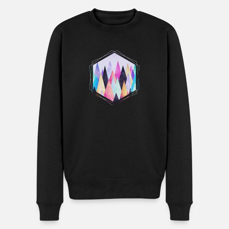Hipster Dreieck (Geometrie) Abstrakte Berge Design - Männer Premium Bio Pullover - Schwarz