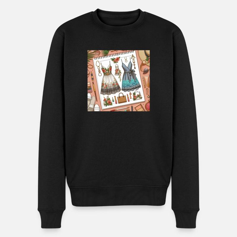 Entwerfend. - Männer Premium Bio Pullover - Schwarz