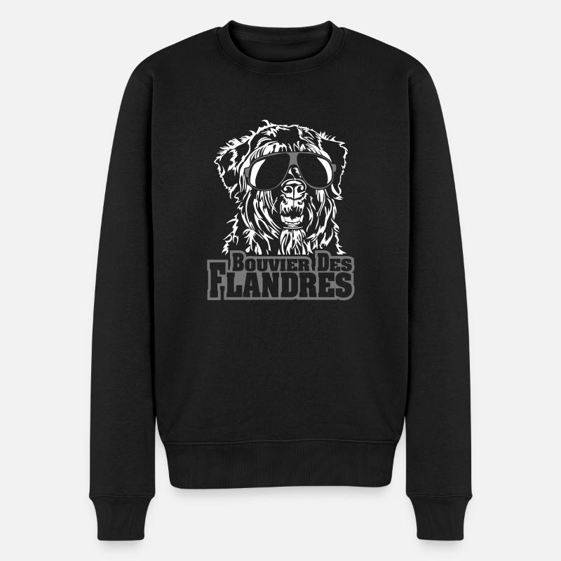 BOUVIER DES FLANDRES refroidissent - Pull Premium bio Homme - noir