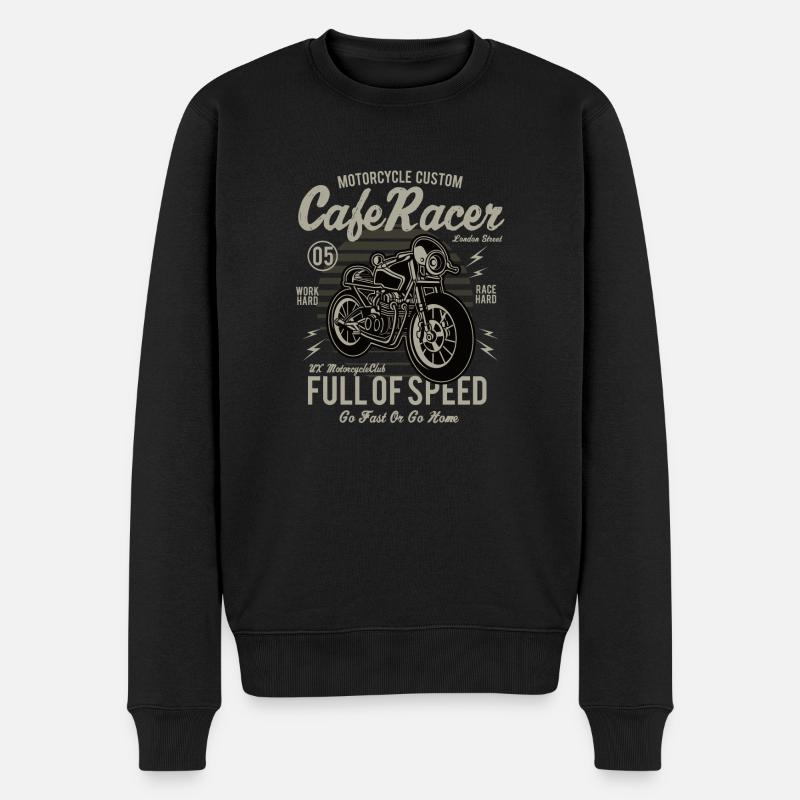 Cafe Racer Full Of Speed - Männer Premium Bio Pullover - Schwarz