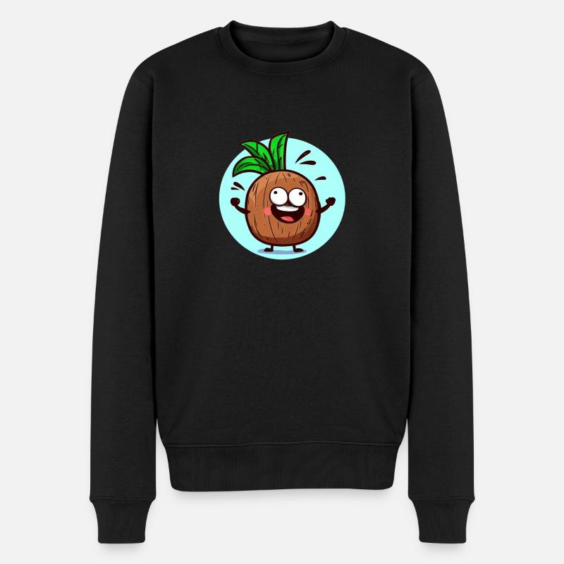 Fröhliche Ananas - Männer Premium Bio Pullover - Schwarz