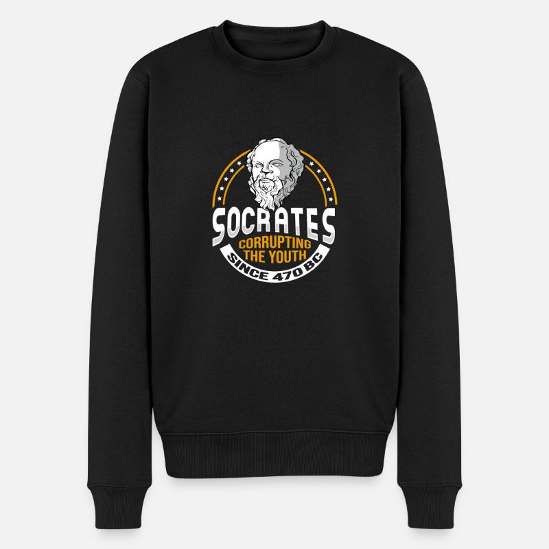Mème de Socrate pour un philosophe - Pull Premium bio Homme - noir