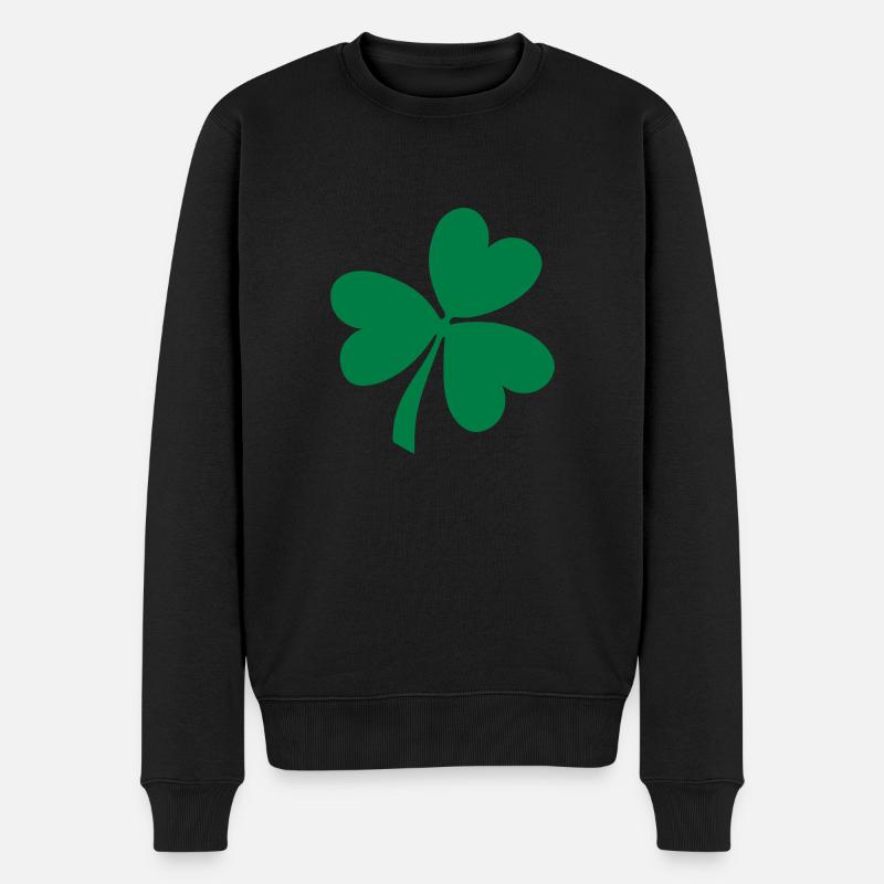 shamrock - Männer Premium Bio Pullover - Schwarz
