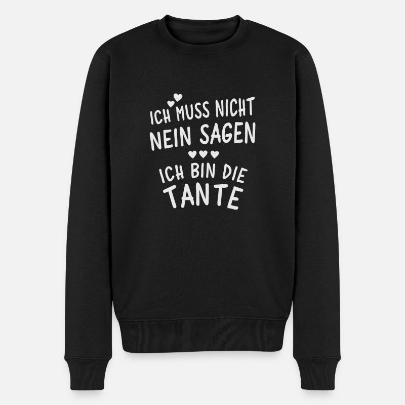 Ich bin die Tante - Männer Premium Bio Pullover - Schwarz