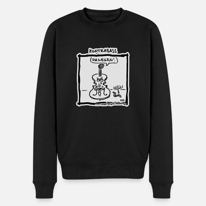 Kontrabass (dagegen) bg - Männer Premium Bio Pullover - Schwarz