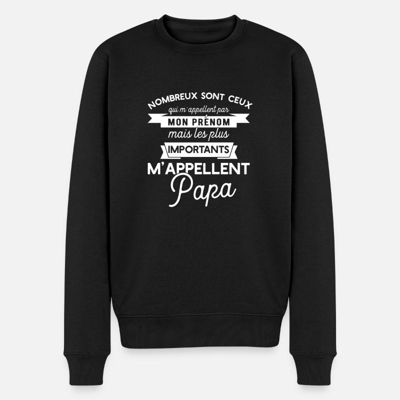 papa t-shirt cadeau père - Pull Premium bio Homme - noir