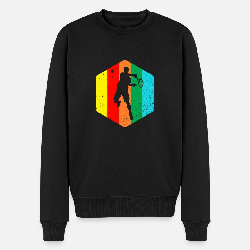 Tennis - Männer Premium Bio Pullover - Schwarz