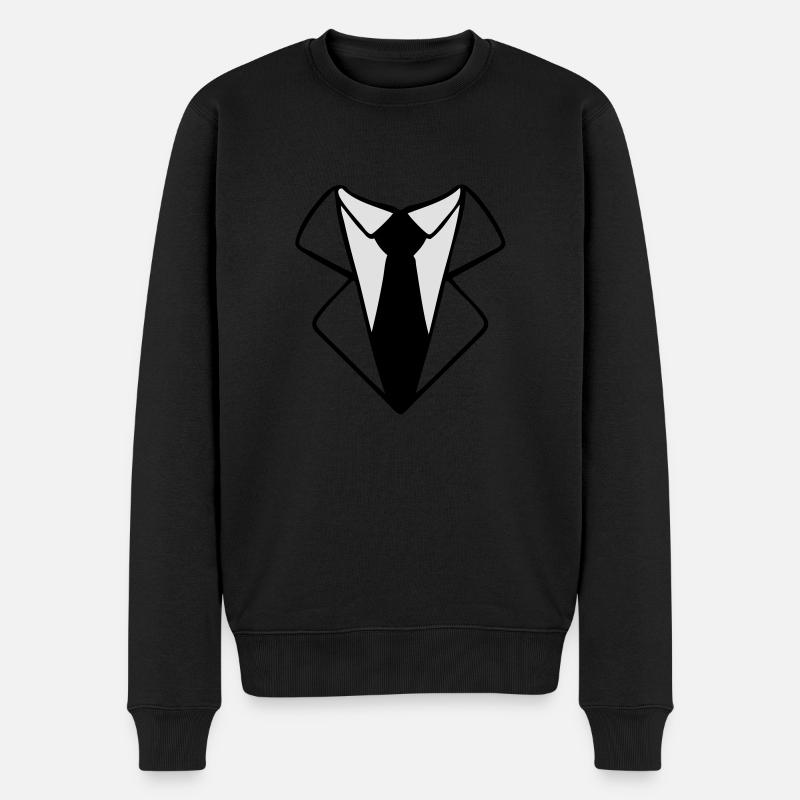 krawatte - Männer Premium Bio Pullover - Schwarz