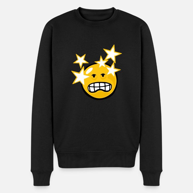 Smiley Hangover - Männer Premium Bio Pullover - Schwarz