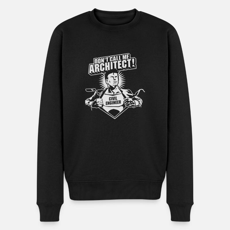 Bauingenieur Design Civil Engineer Super Hero - Männer Premium Bio Pullover - Schwarz