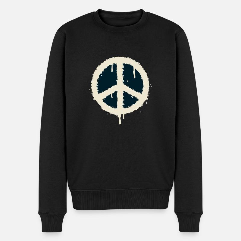 peace symbole - Pull Premium bio Homme - noir