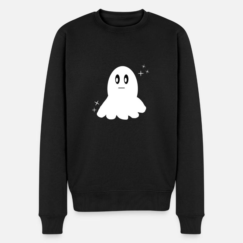 Geist mit Augen - Männer Premium Bio Pullover - Schwarz