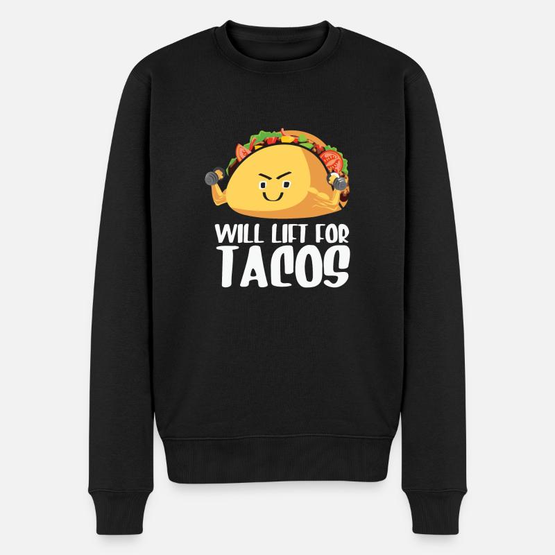 Ich mag Tacos - Männer Premium Bio Pullover - Schwarz