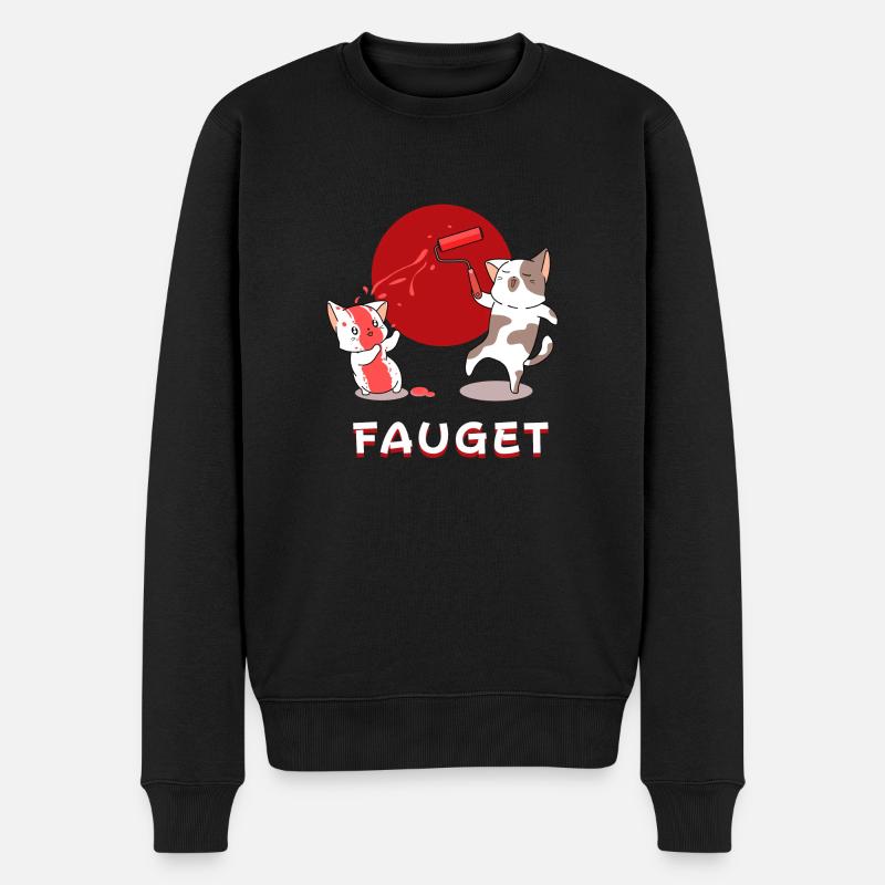 FAUGET - Männer Premium Bio Pullover - Schwarz
