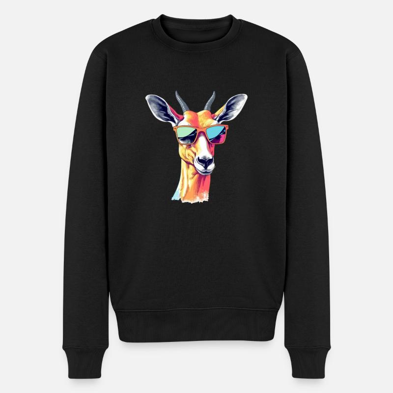 Mila Impala - Männer Premium Bio Pullover - Schwarz