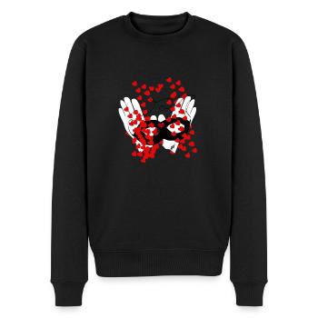 MAG THIEF - Männer Premium Bio Pullover - Schwarz - Vorne - Nico (187cm)