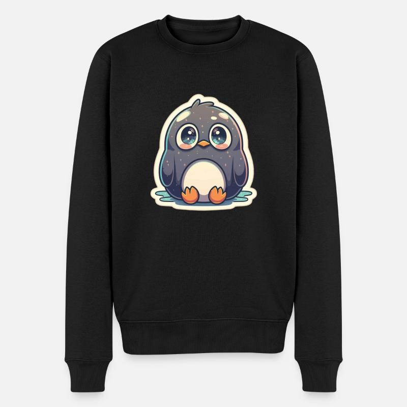 Pinguin-Liebhaber - Männer Premium Bio Pullover - Schwarz