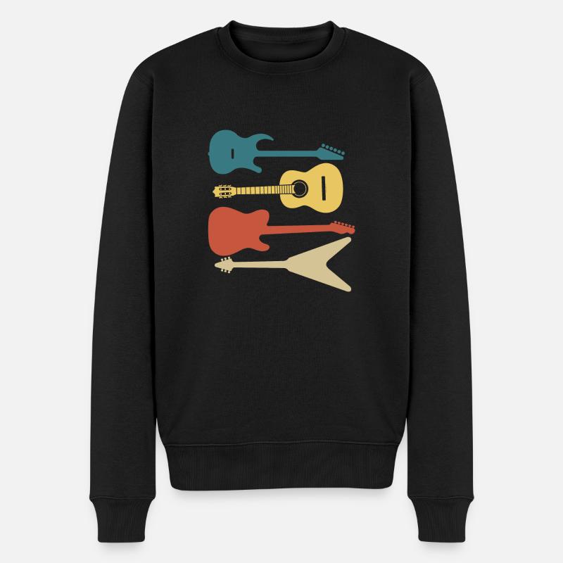 guitare rétro vintage - Pull Premium bio Homme - noir