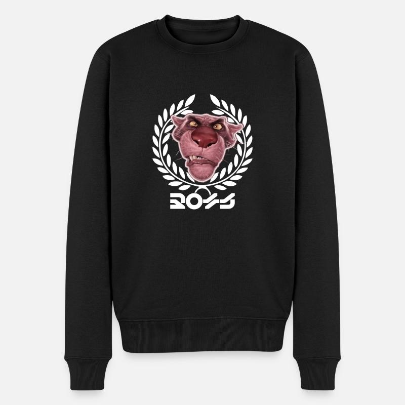 Boxy Panter - Männer Premium Bio Pullover - Schwarz