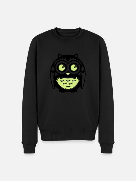 owl - Männer Premium Bio Pullover - Schwarz