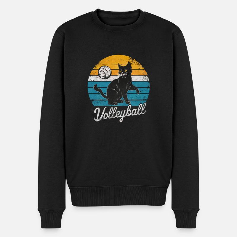 CatVolley-ball - Pull Premium bio Homme - noir
