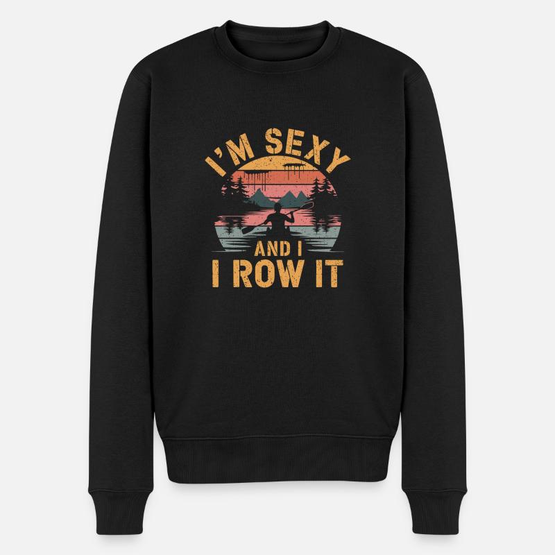 Witzige Idee für Kajakfans - Männer Premium Bio Pullover - Schwarz