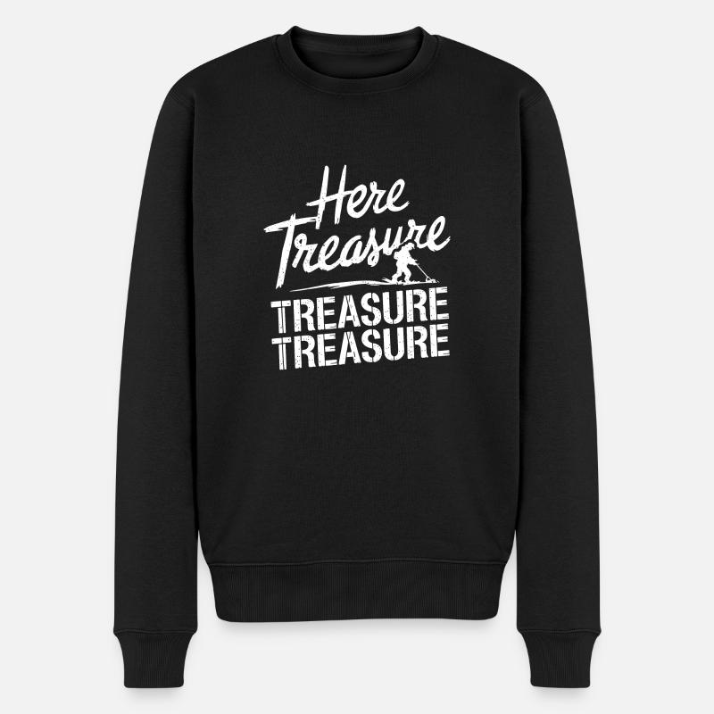 Schatzjäger Spruch für Männer - Männer Premium Bio Pullover - Schwarz
