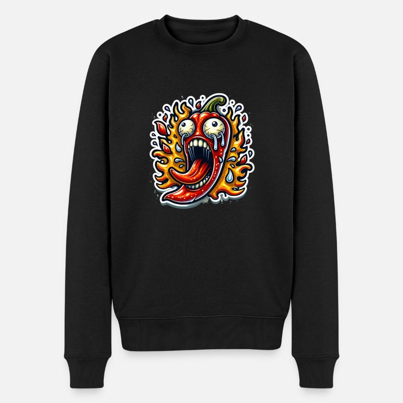 Real Hot Pepper - Männer Premium Bio Pullover - Schwarz